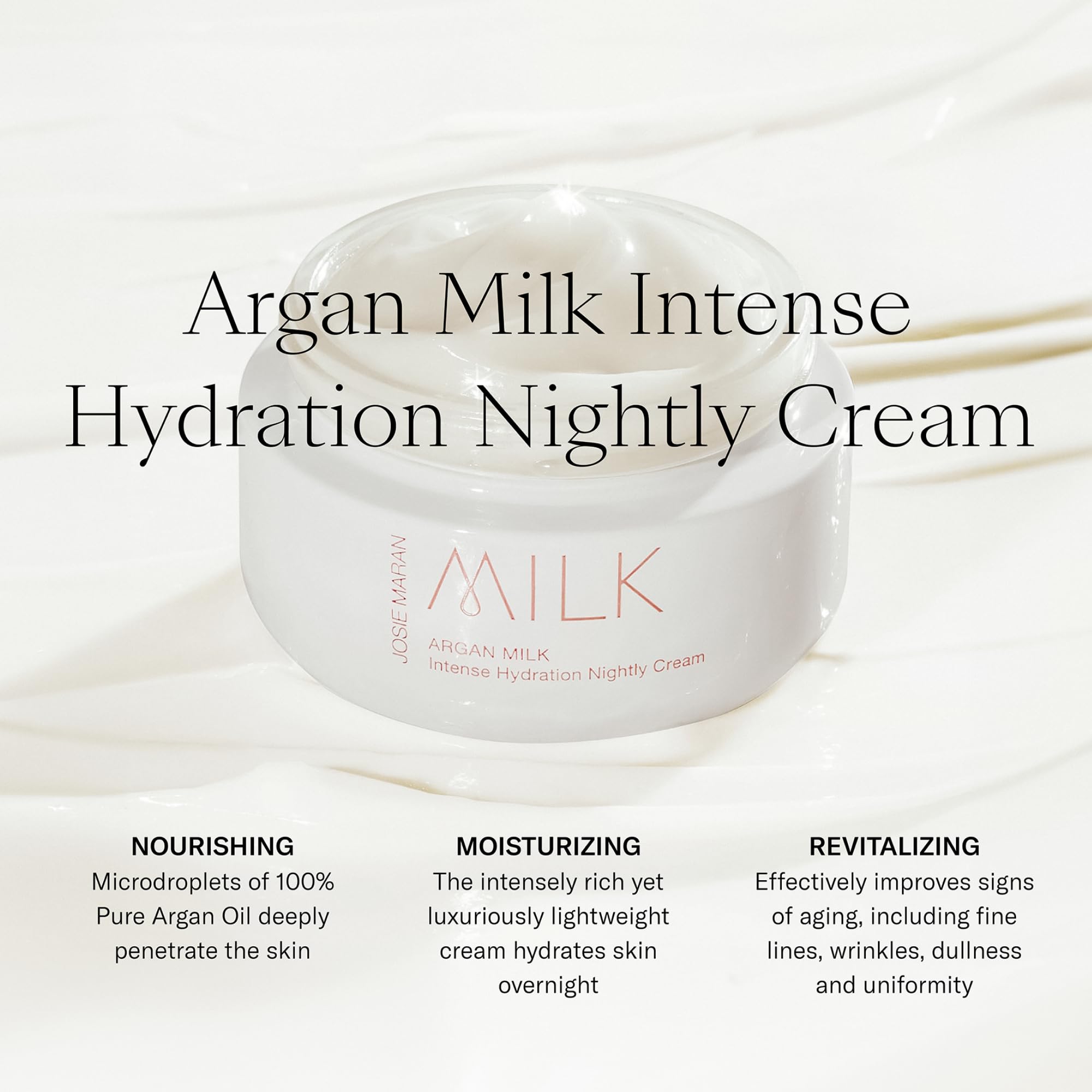 Josie Maran textura crema hidratante nocturna se absorbe rápidamente