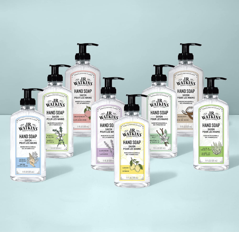 J.R. Watkins gel de manos Pomelo, ingredientes de plantas para cuidado diario