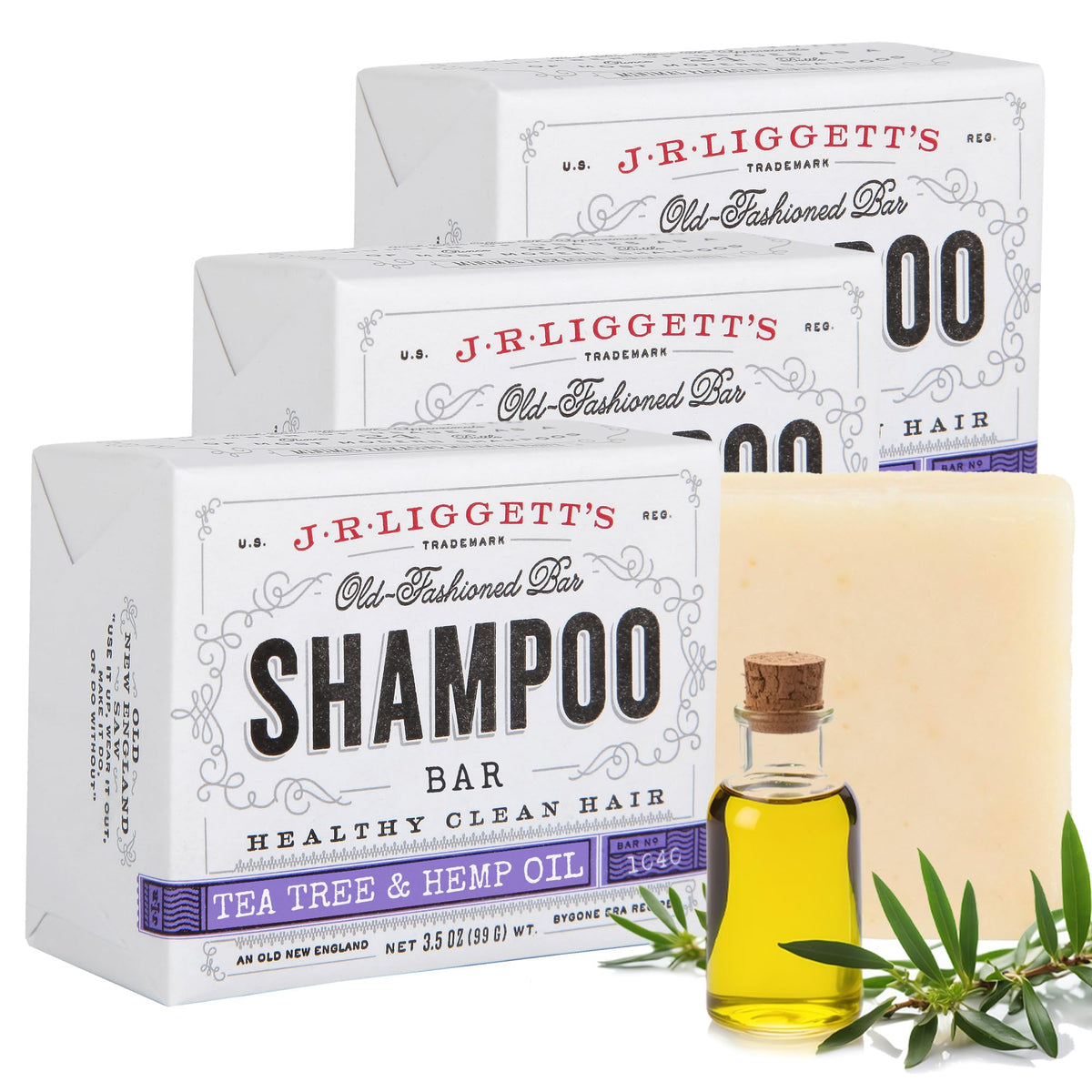 J.R.LIGGETT'S barra champú árbol de té para cabello limpio y equilibrado