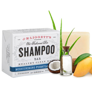 Barra de champú hidratante de J.R.LIGGETT'S para cabello suave y brillante.