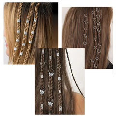 Clip plateado JUCCPUL ajustable para trenzas que fija suavemente sin dañar el cabello