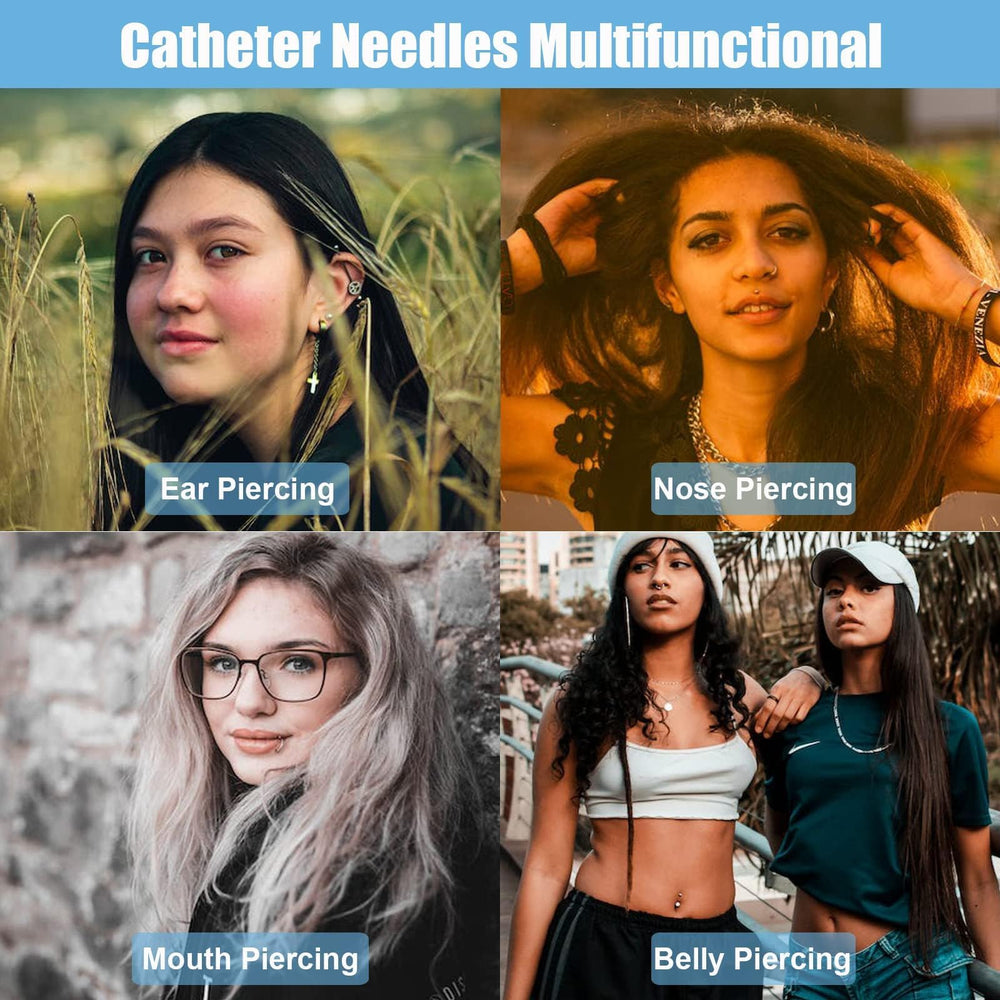 Judero Aguja Catéter 14G para perforación de cartílago con protección individual.