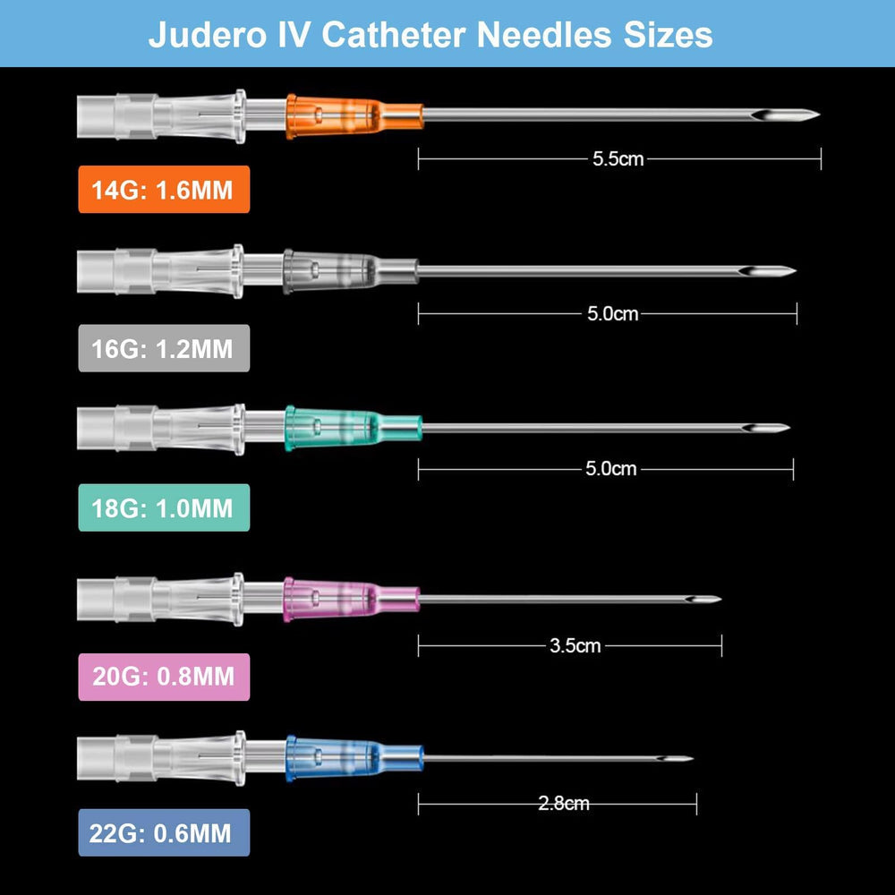 Judero Aguja Catéter 14G para perforación de oreja con punta afilada.
