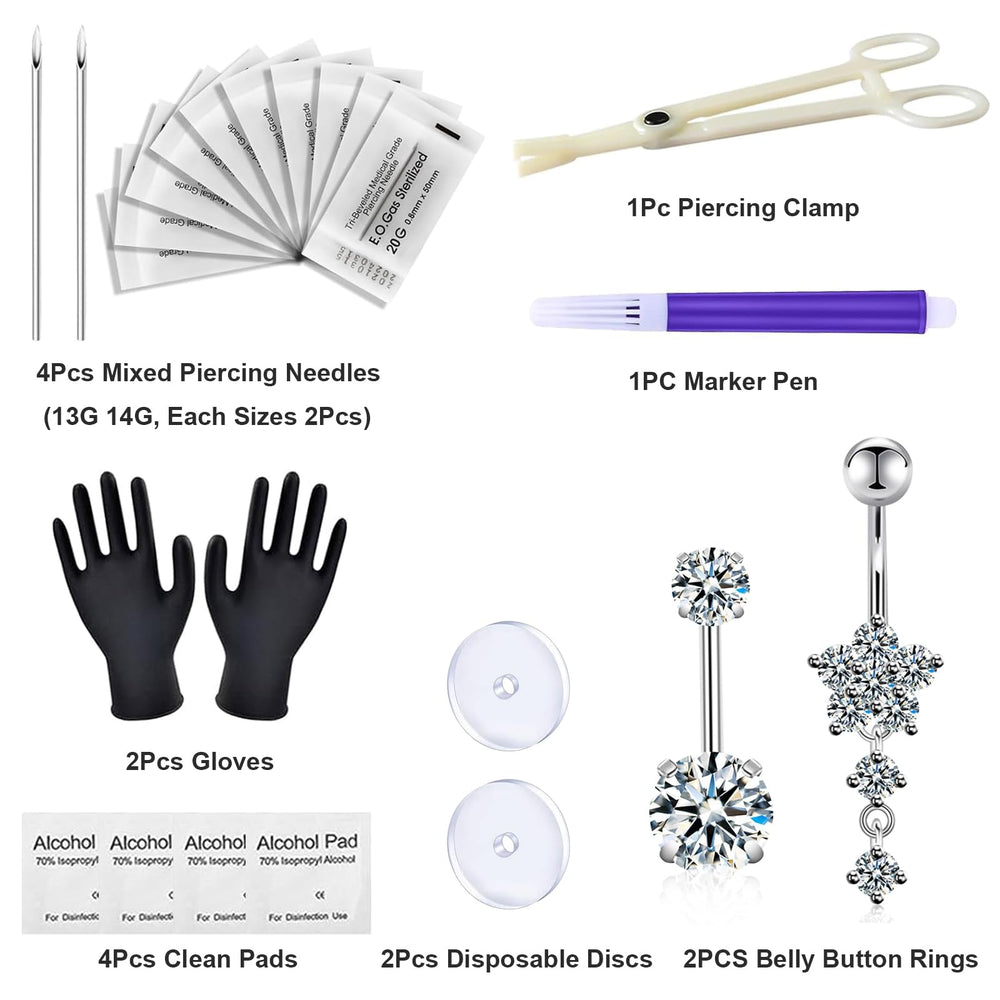 Judero anillos ombligo 14G para ajuste cómodo y estilo diario