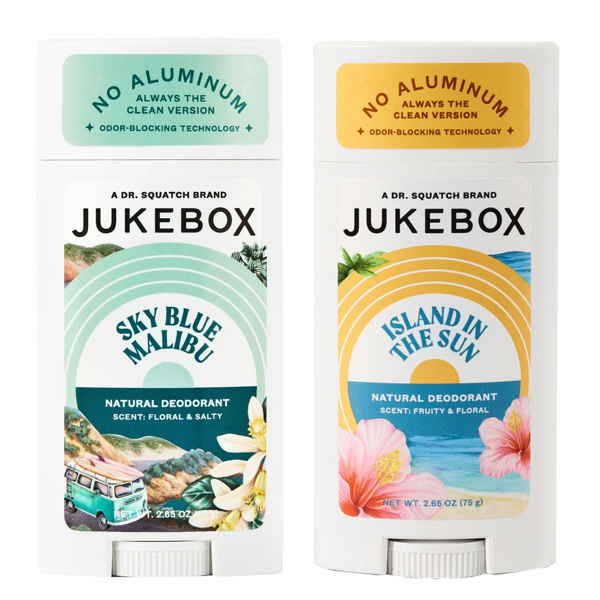 JUKEBOX Desodorante para mujer Sky Blue Malibu, bote visible, aroma elegante para todo el día.