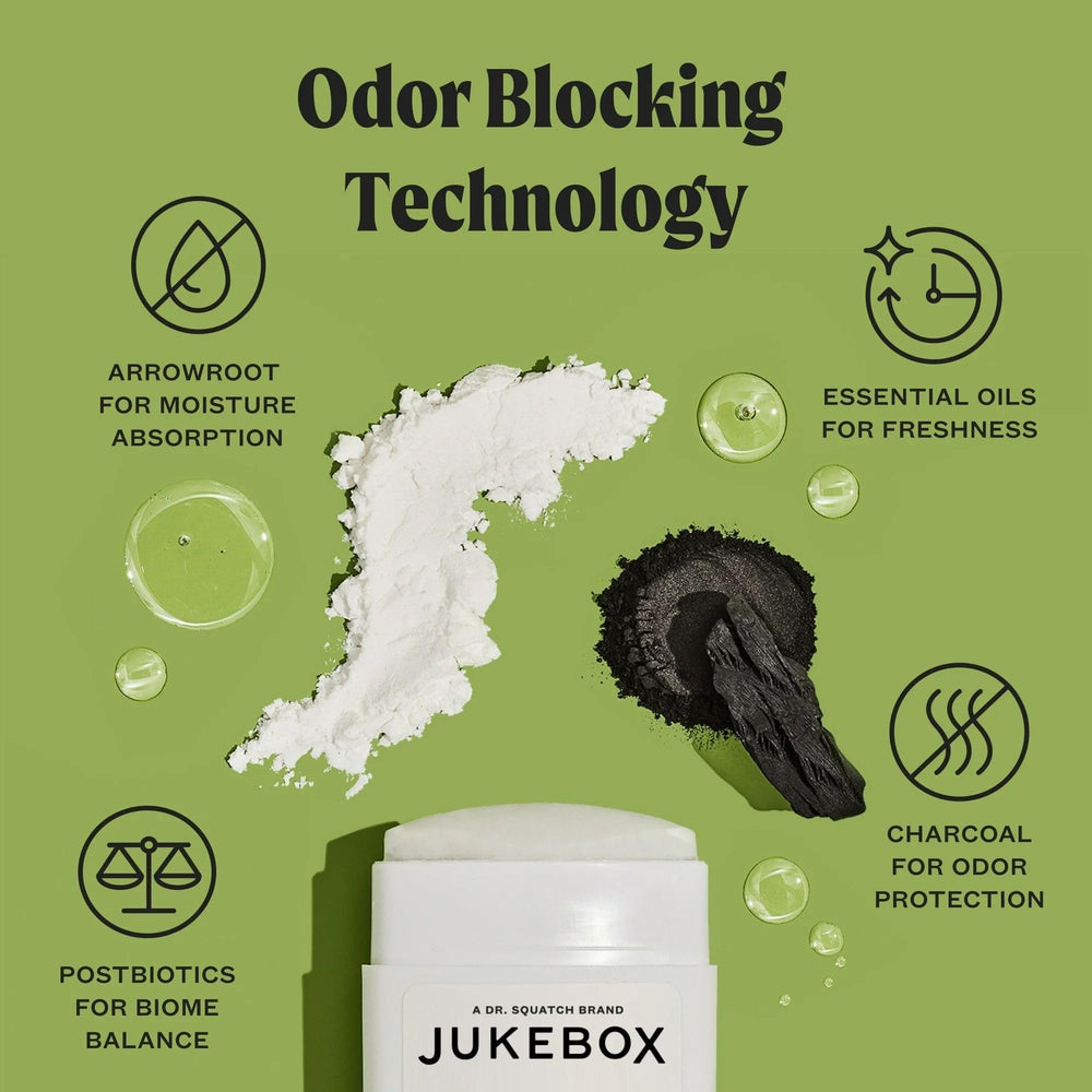 Tecnología de bloqueo de olores de JUKEBOX con arrurruz y carbón.