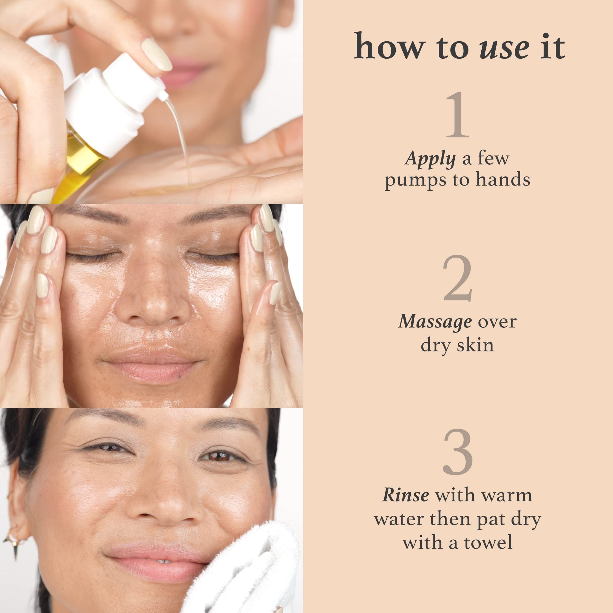 Julep: textura ligera del aceite, sensación agradable durante la limpieza facial.