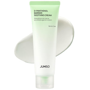 JUMISO D-Panthenol Barrier Soothing Cream, botella, soporte suave para la barrera de la piel sensible.