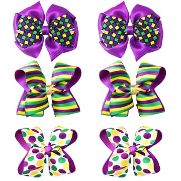 JUNEBRUSHS lazo Mardi Gras púrpura para peinado festivo y duradero