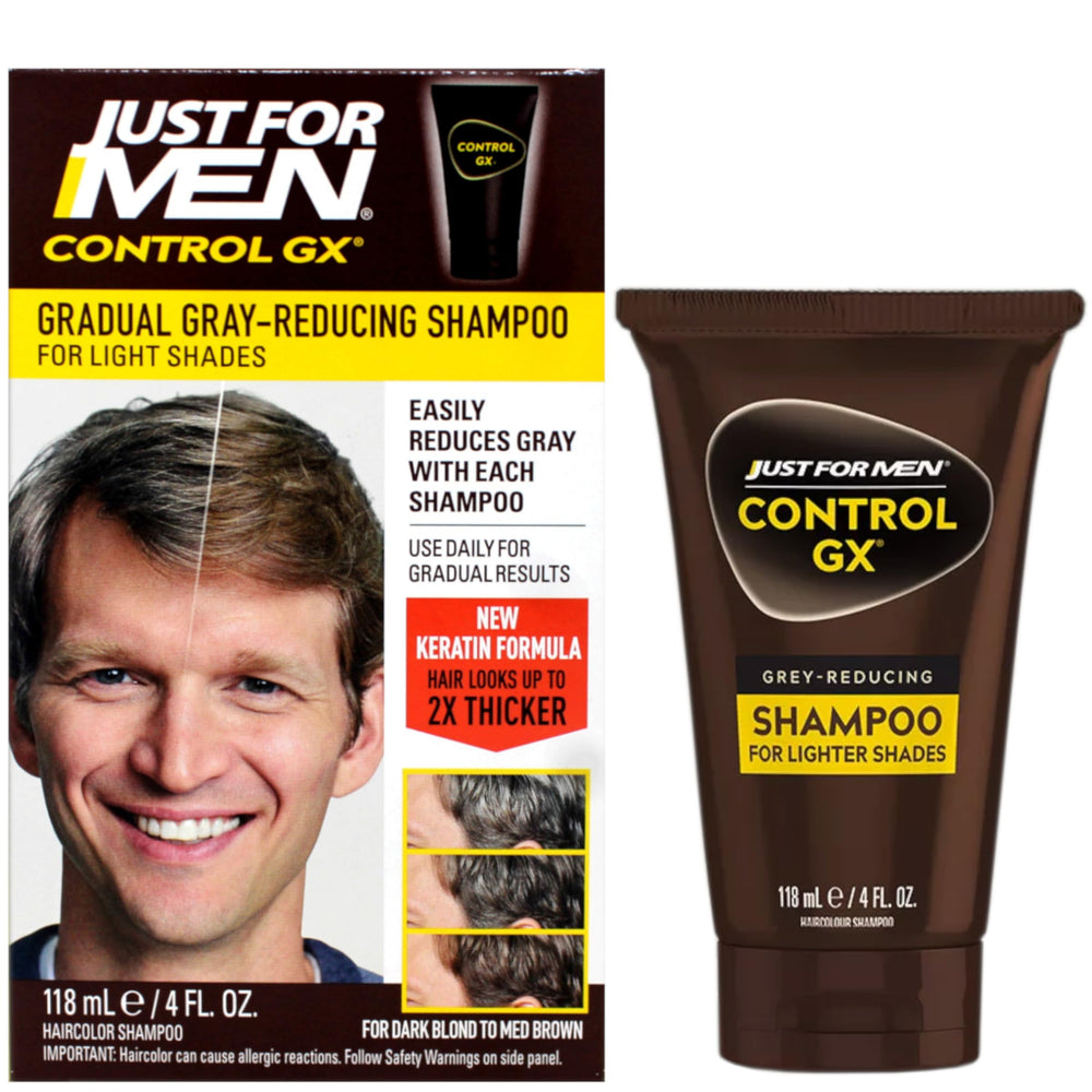 Textura cremosa de Just for Men Control GX facilita masaje y limpieza.