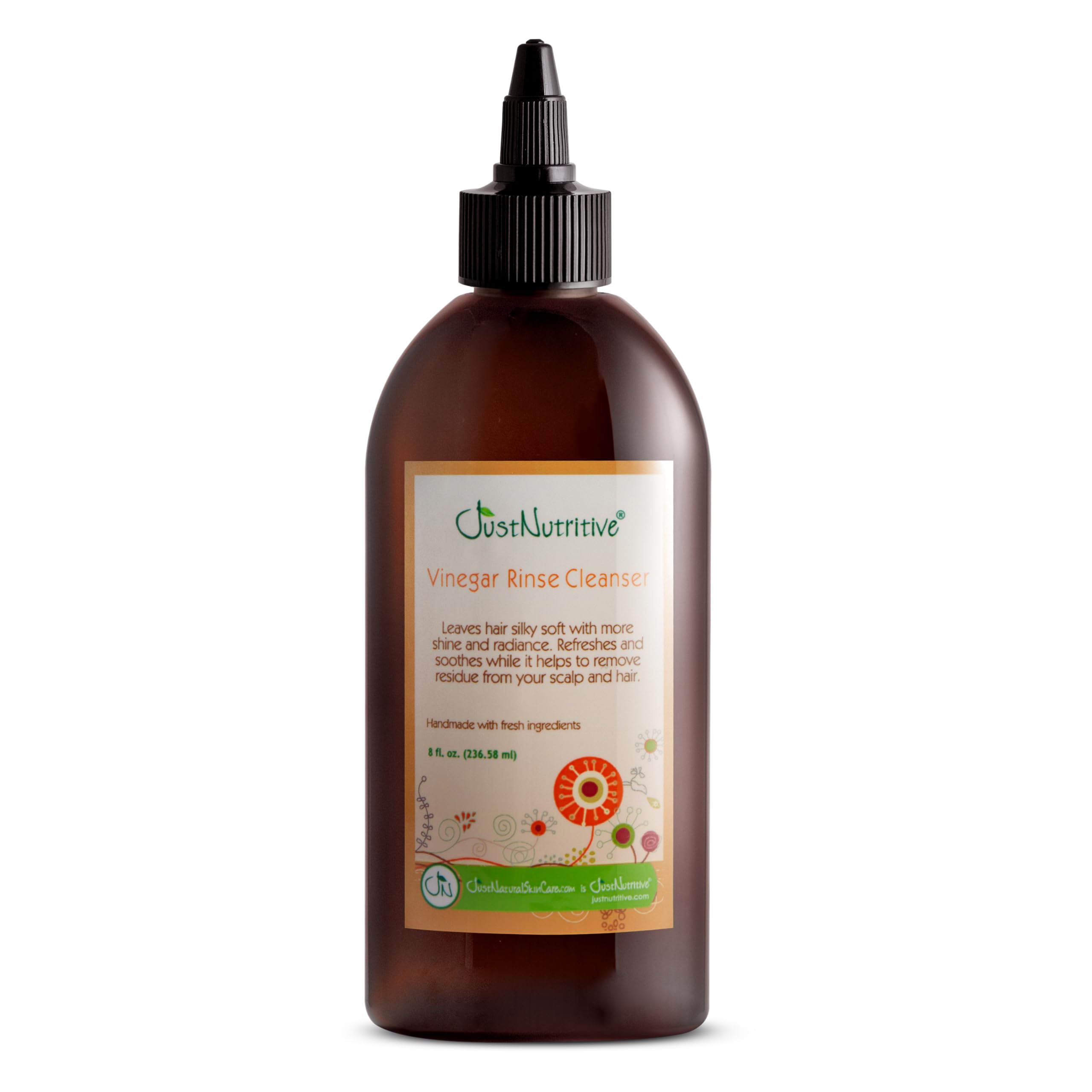 Just Nutritive Vinegar Rinse, vertido en botella: suaviza el cabello y facilita el peinado diario.