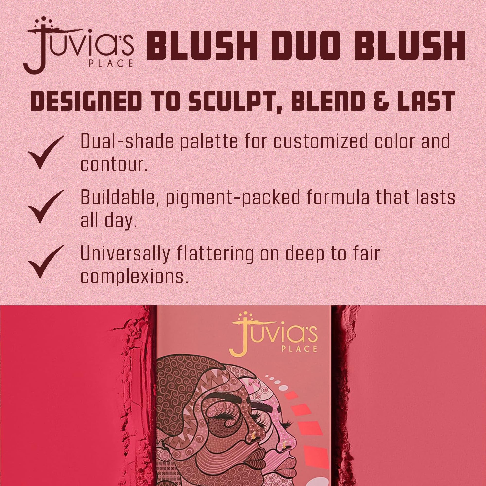 Juvias Place Blushed Duo Blush Vol5 cobertura apilable para intensidad gradual