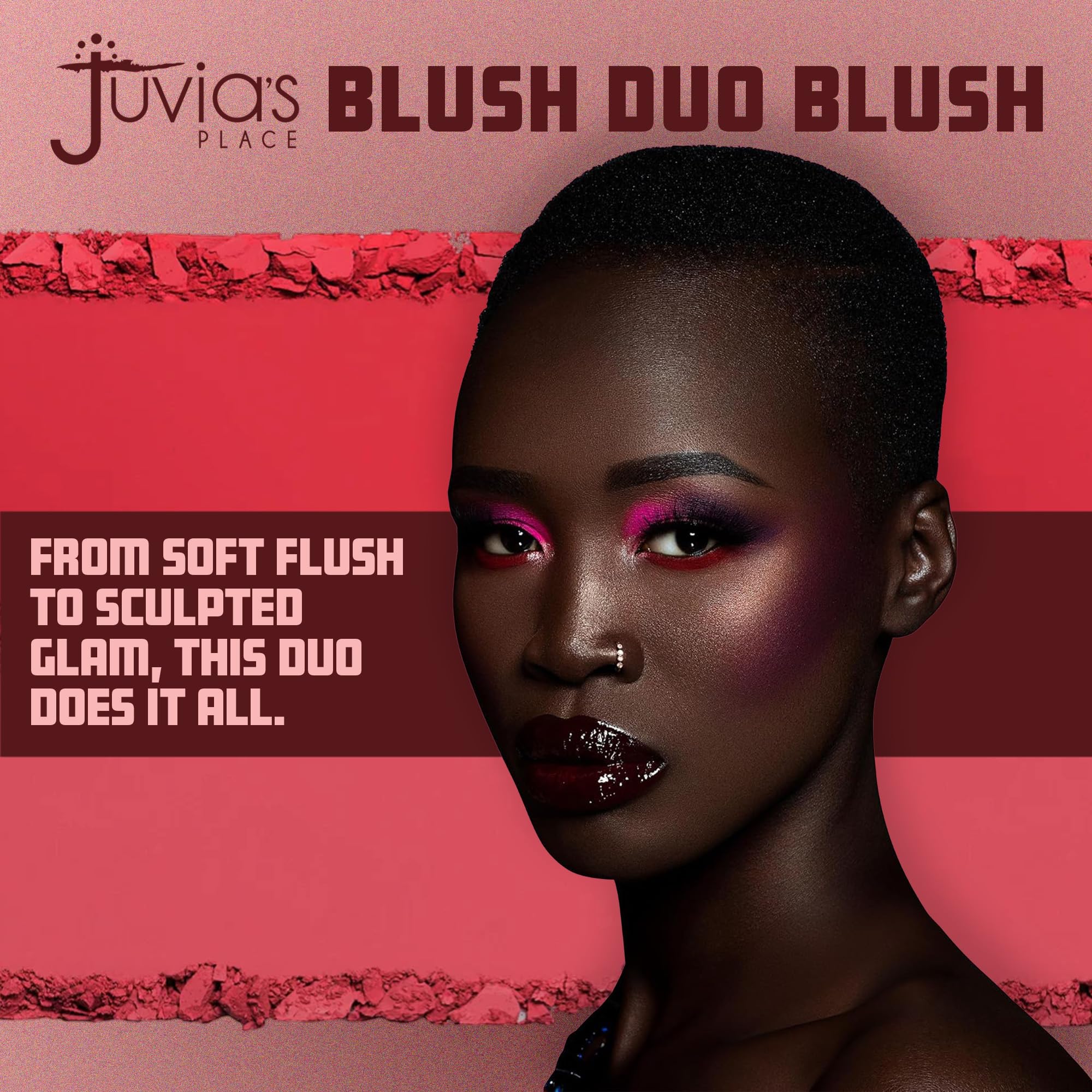 Juvias Place Blushed Duo Blush Vol5 tono rosado natural para rubor sutil