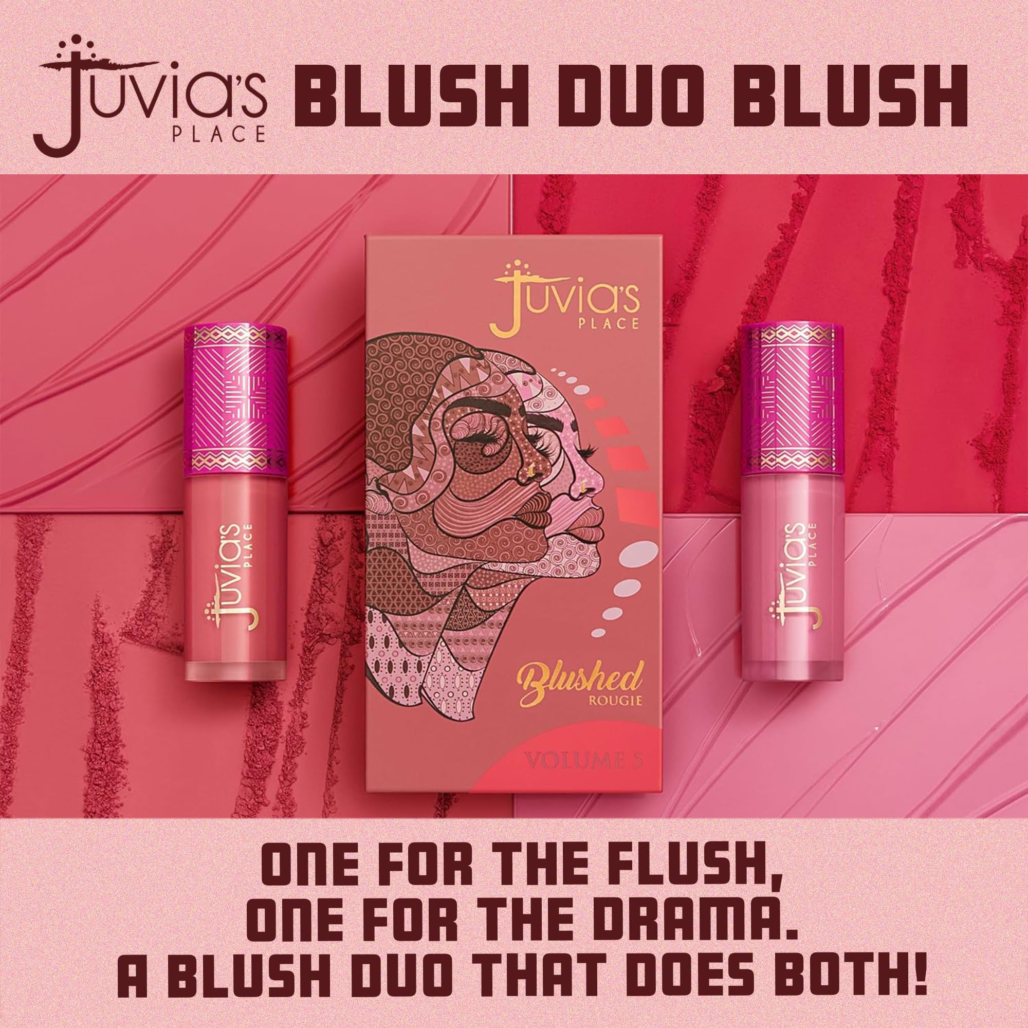 Juvias Place Blushed Duo Blush Vol5 cobertura apilable para todos los tonos