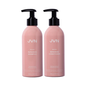 JVN Revive champú: botella visible para cabello dañado y color