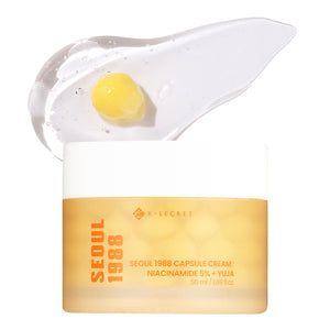 K-SECRET SEOUL 1988 crema-niacinamida-capsulas-bote ofrece hidratación suave para uso diario.