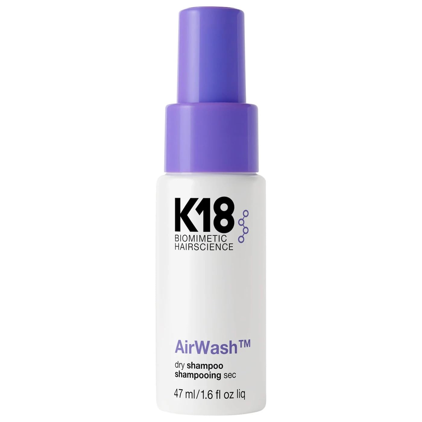 K18 AirWash Dry Shampoo aplicación manual para refrescar raíces sin agua