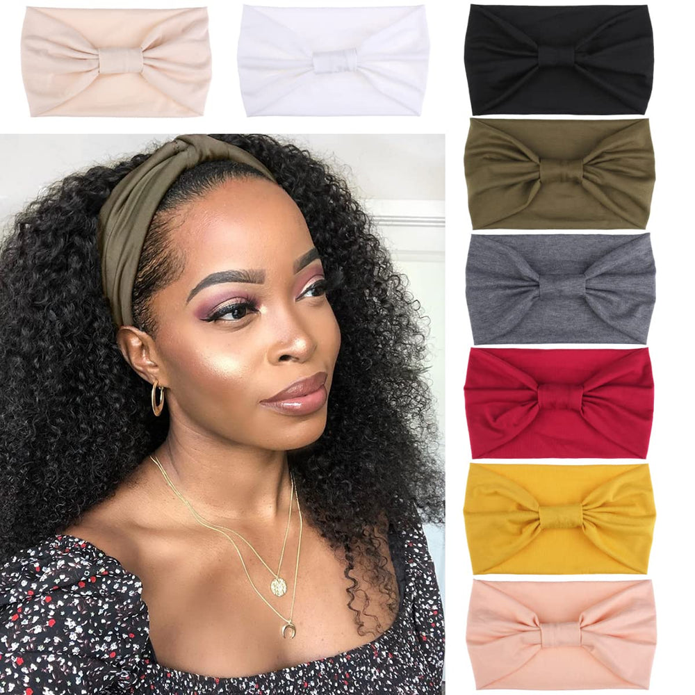 Kachanaa cintas para cabello anchas con estampado boho, ideal para un look diario.