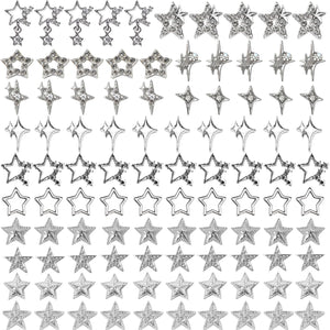 KACHIMOO estrellas 3D para uñas, 100 piezas, diseños brillantes y duraderos