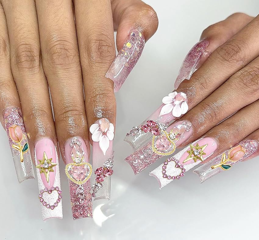 KACHIMOO adornos para uñas Corona rosa, toque regio para uñas glamorosas.