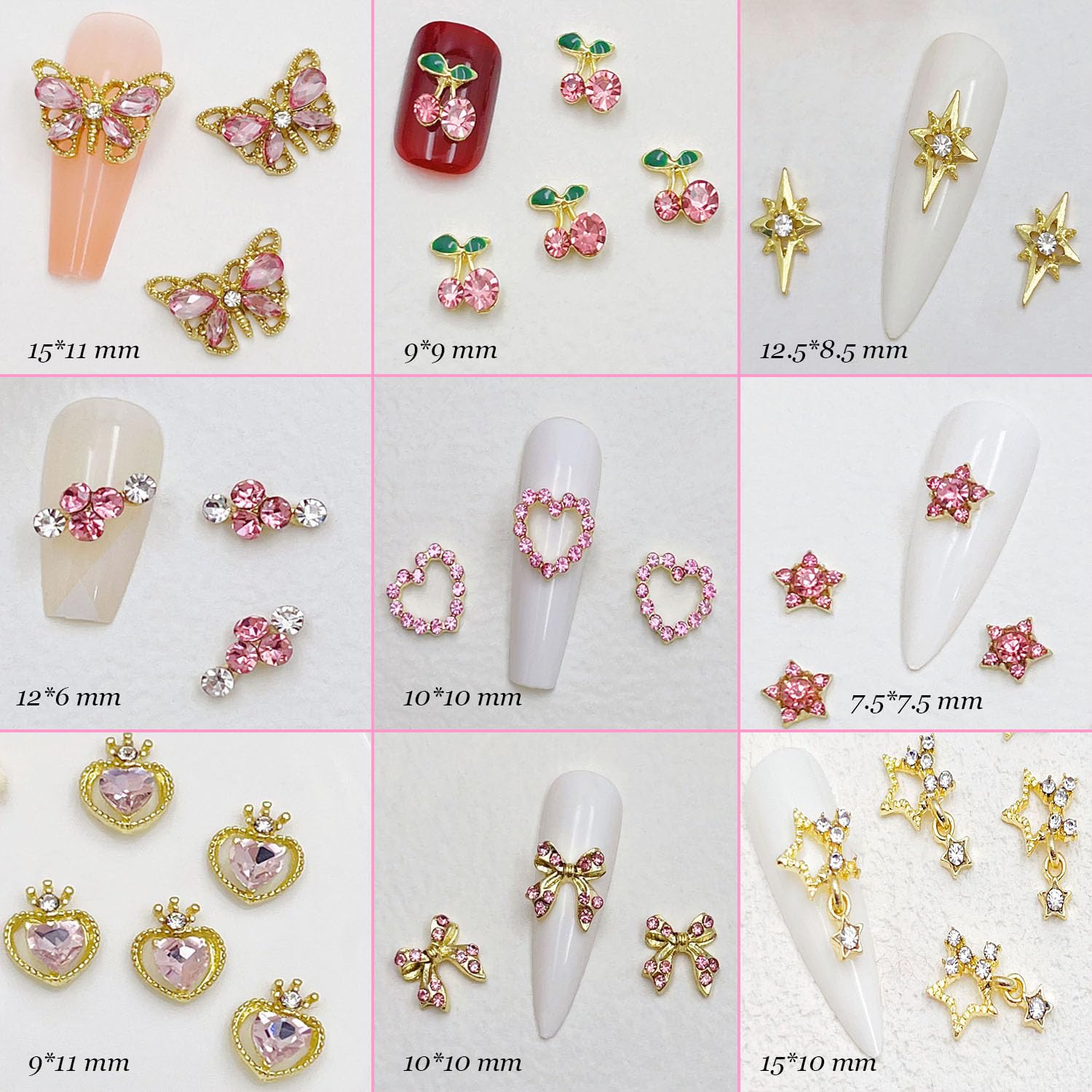 KACHIMOO adornos para uñas Estrella rosa, añade destellos glamorosos a tus uñas.
