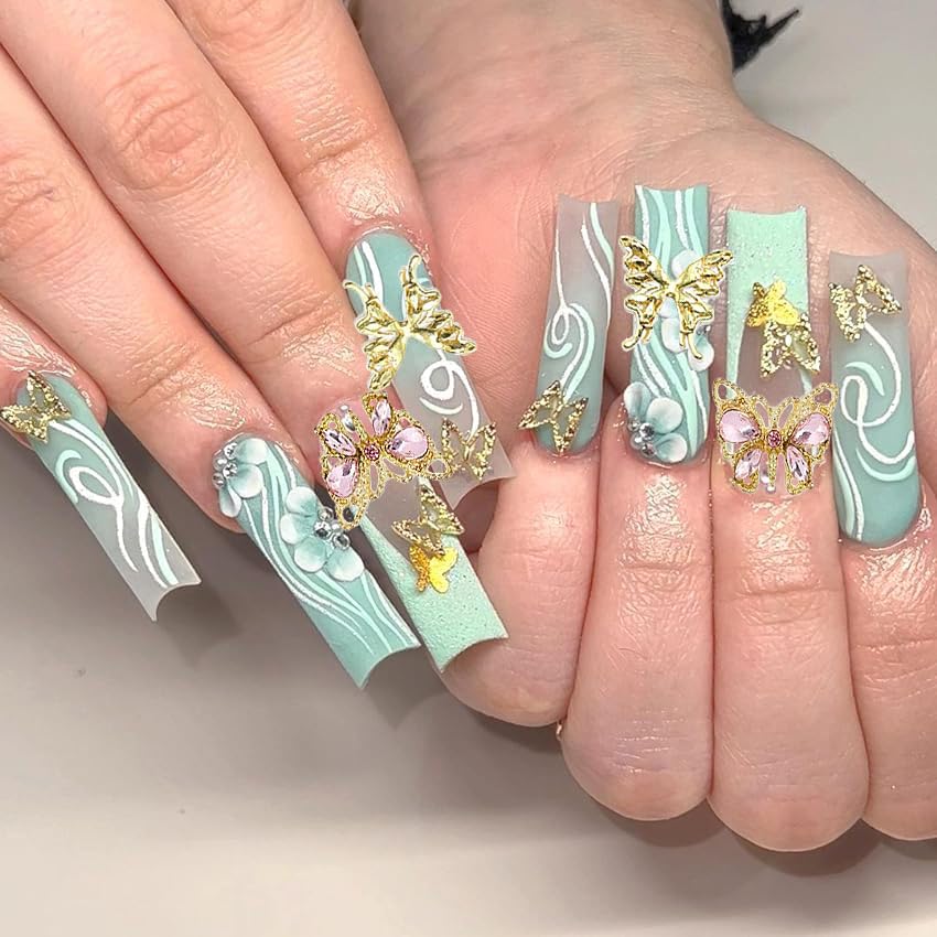 KACHIMOO adornos para uñas Flor rosa, añade textura floral a tus diseños.