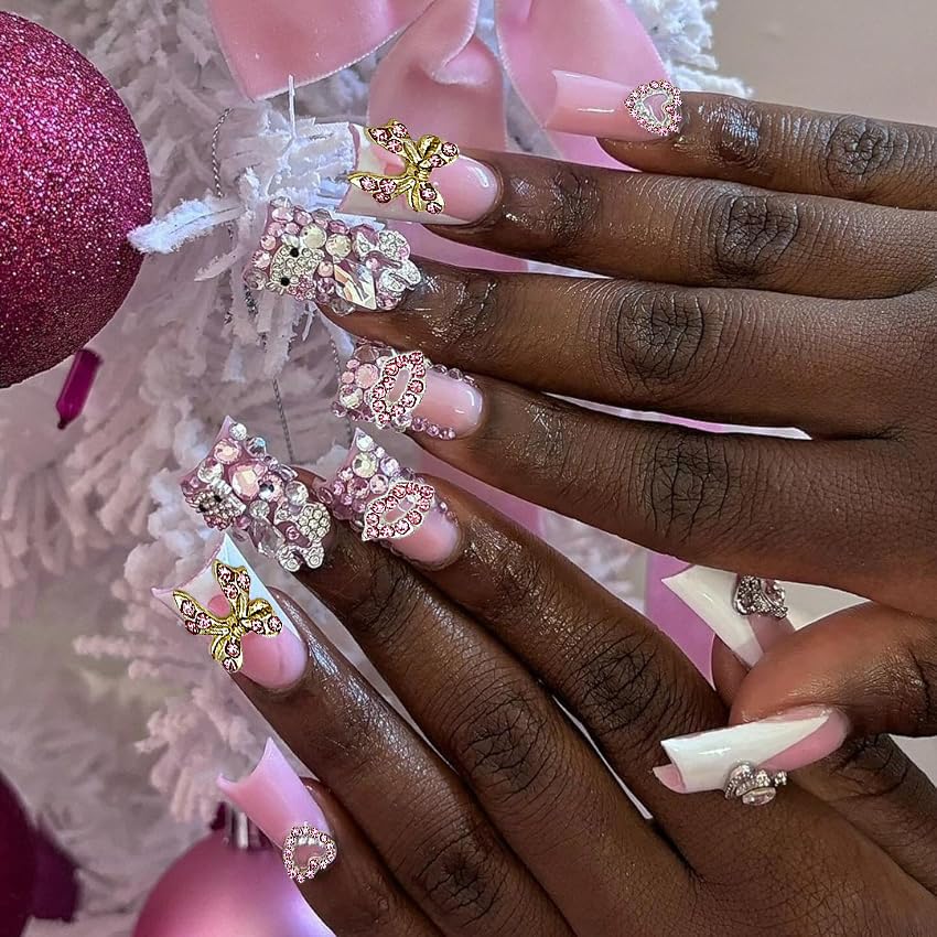 KACHIMOO adornos para uñas Mariposa rosa, perfecto para acabados delicados.