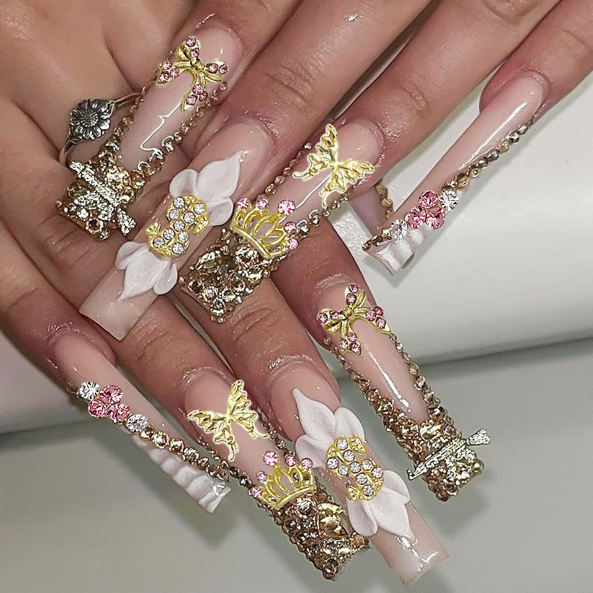 KACHIMOO adornos para uñas Tulipanes rosa, ideal para patrones primaverales.