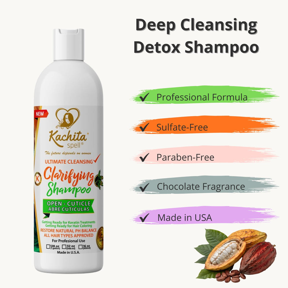Kachita Spell Champú Clarificante, aplicación en la mano para distribución uniforme.
