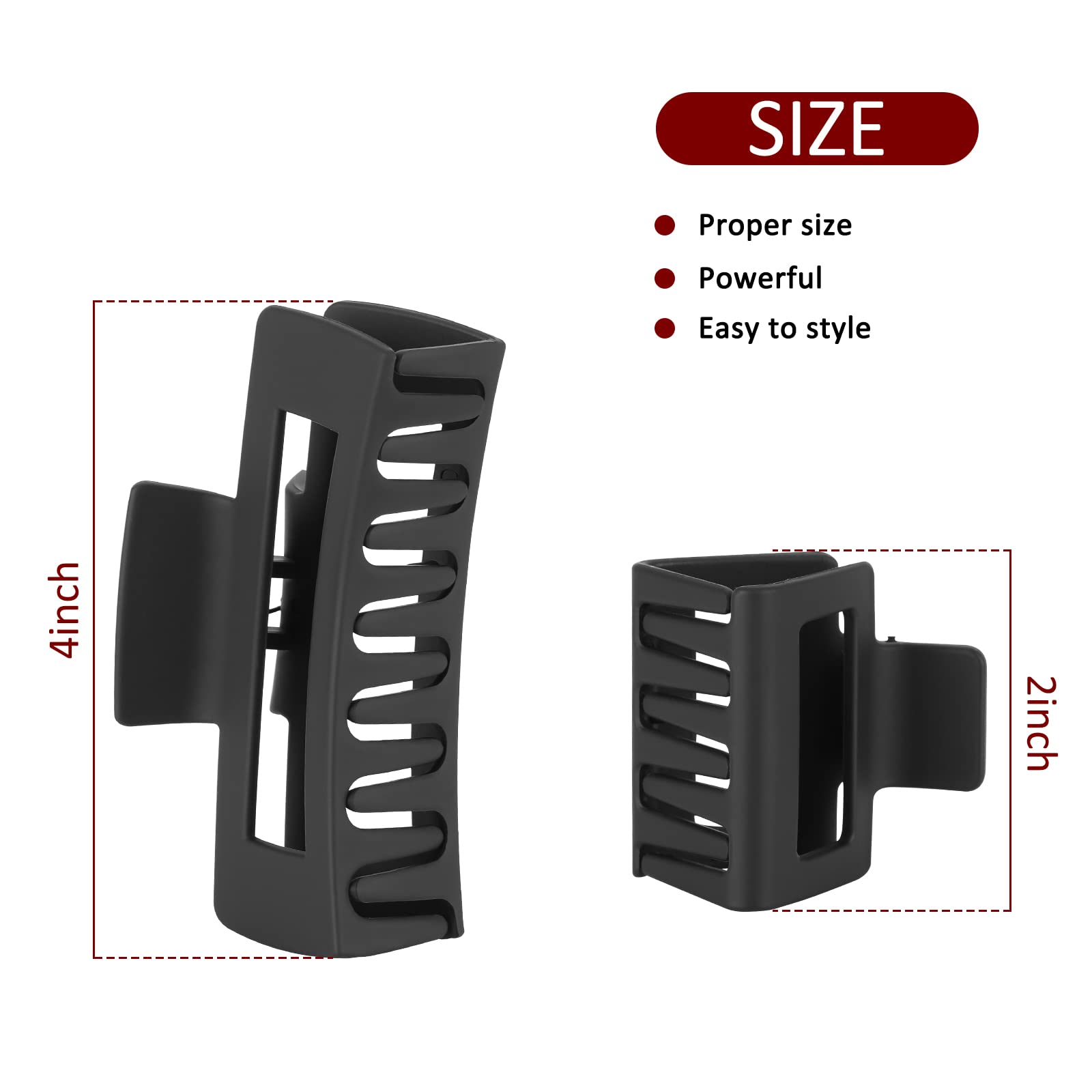 Pinzas Kacmagic para cabello rectangulares medianas, ideales para mechones finos