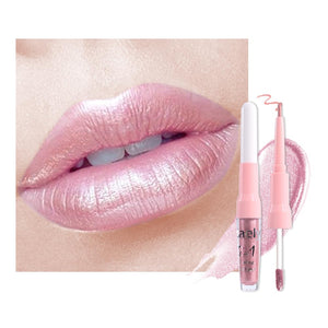 Kaely delineador y labial metalico rosa claro para definicion precisa
