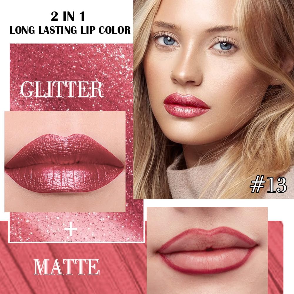 Kaely labio metalico perlado resalta brillo elegante que refleja la luz.