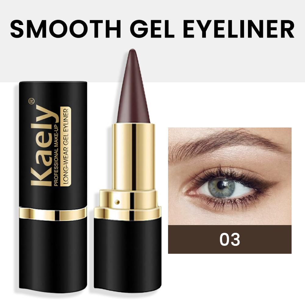 Kaely delineador gel marrón: textura cremosa para deslizamiento suave.