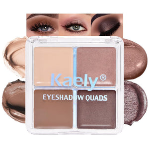 Kaely paleta de sombras para ojos nude marrón mate, aplicación suave para todo el día