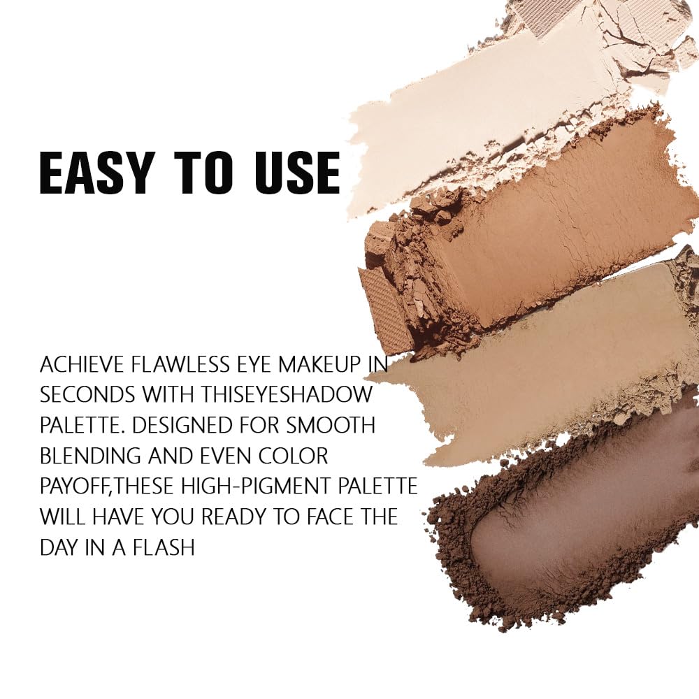 Aplicación suave con Kaely paleta de sombras en polvo.