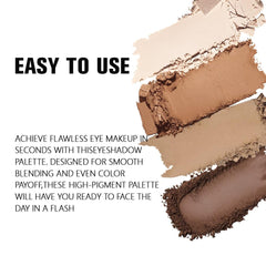 Aplicación suave con Kaely paleta de sombras en polvo.