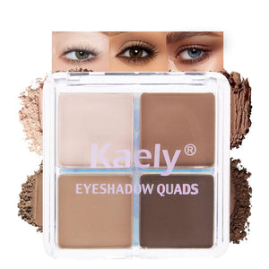 Kaely paleta de sombras en polvo neutra marrón mate para maquillaje diario.