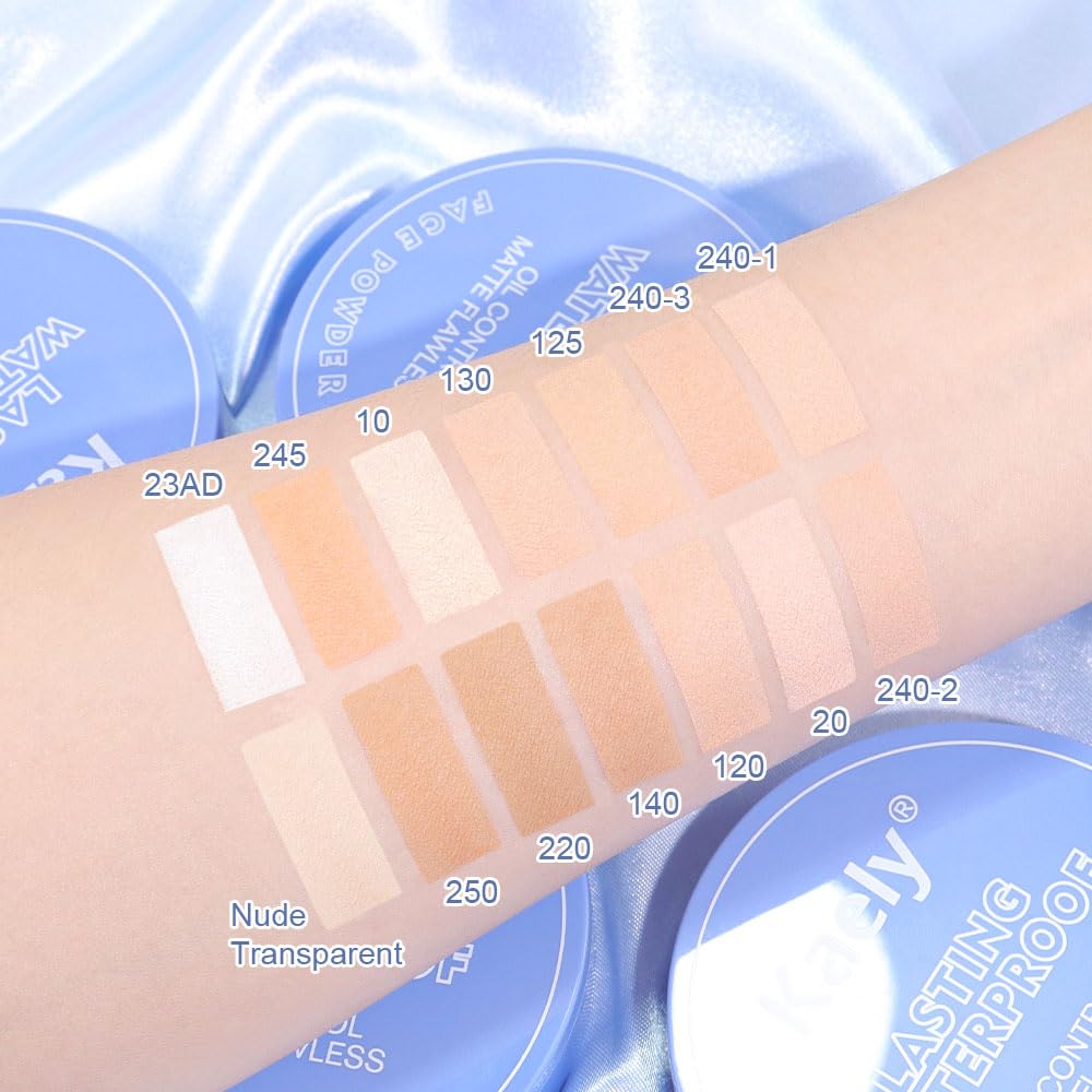Kaely polvo compacto en envase elegante, fácil de llevar