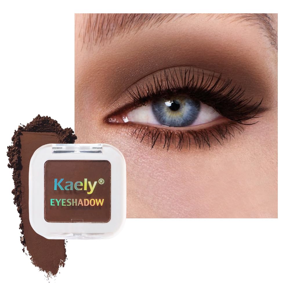 Kaely sombra de ojos cafe mate prensada, definición suave y natural