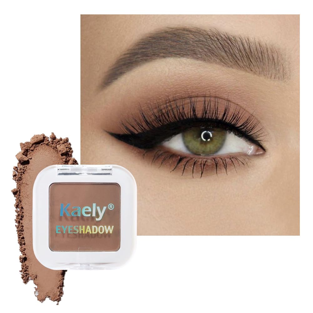 Sombra de ojos Kaely marrón rosado mate con pigmentación suave y fácil de difuminar.