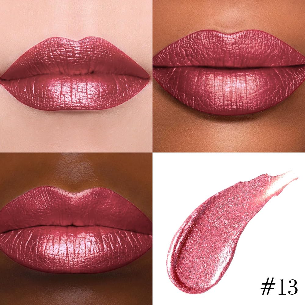 Kaely tonos metalicos para labios, desde nude hasta rojo intenso.