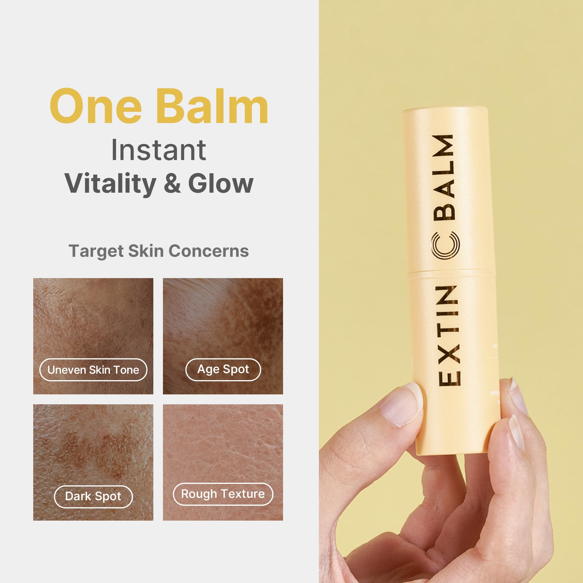 KAHI Extin C Balm stick con aceite fermentado Jeju para poros refinados.