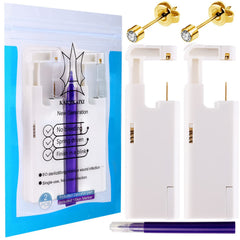 KAIQIKAIXI kit de perforación de orejas 4 mm dorado, uso doméstico seguro
