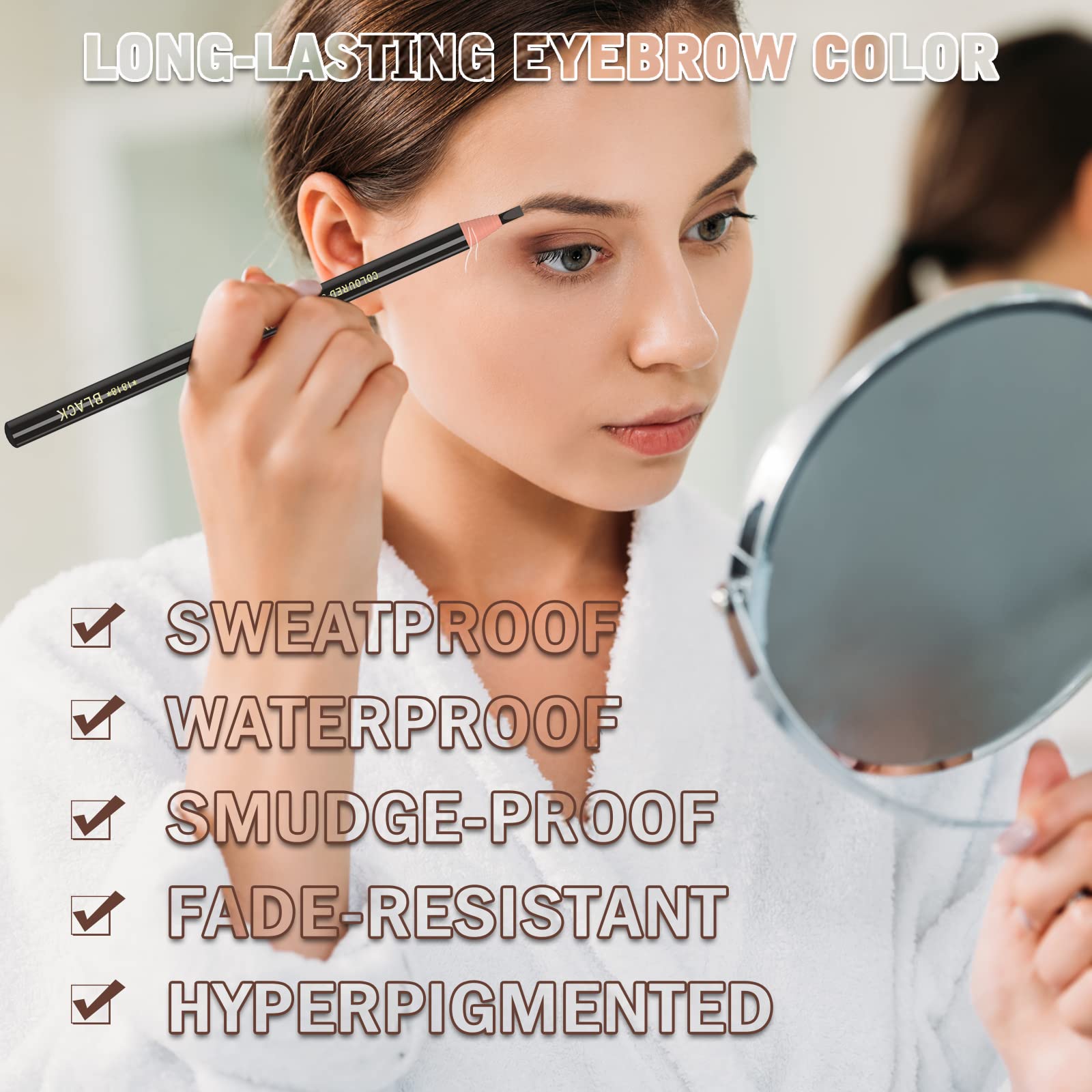 KAIQIKAIXI: dibujo de cejas detallado con efecto microblading para definición.