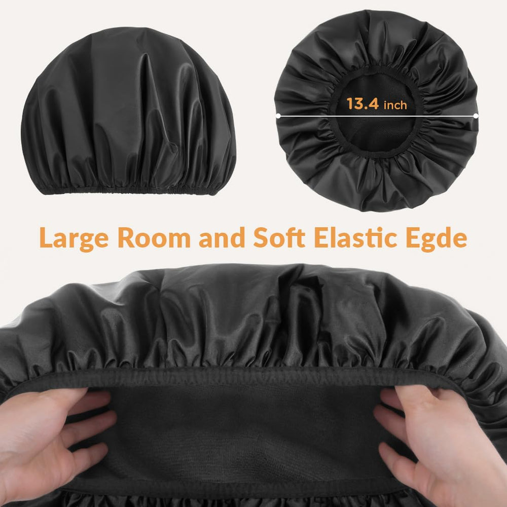 Kakuruma gorro de ducha gran capacidad para cabello largo y rizado.