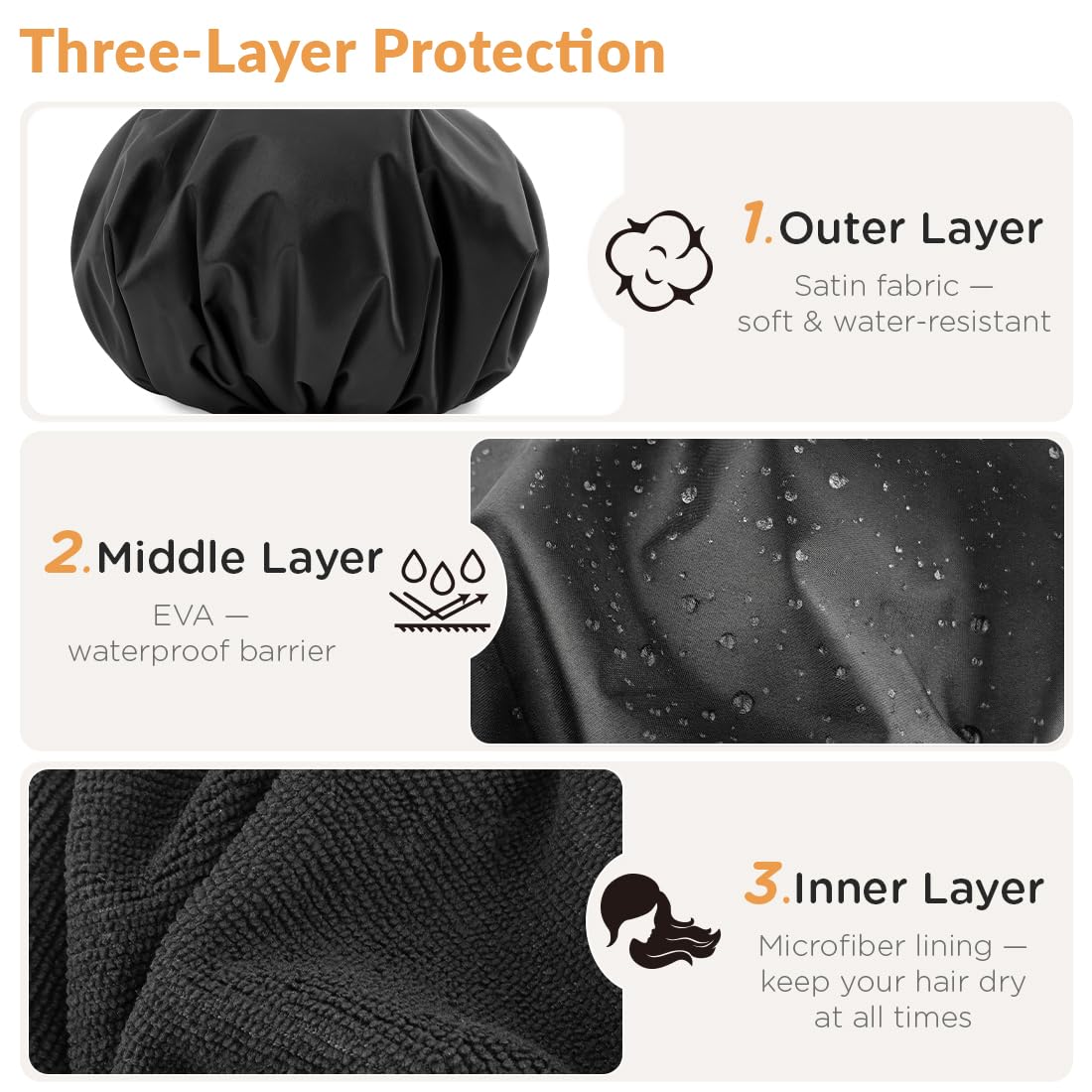Kakuruma gorro con forro de microfibra absorbente para secado eficiente.