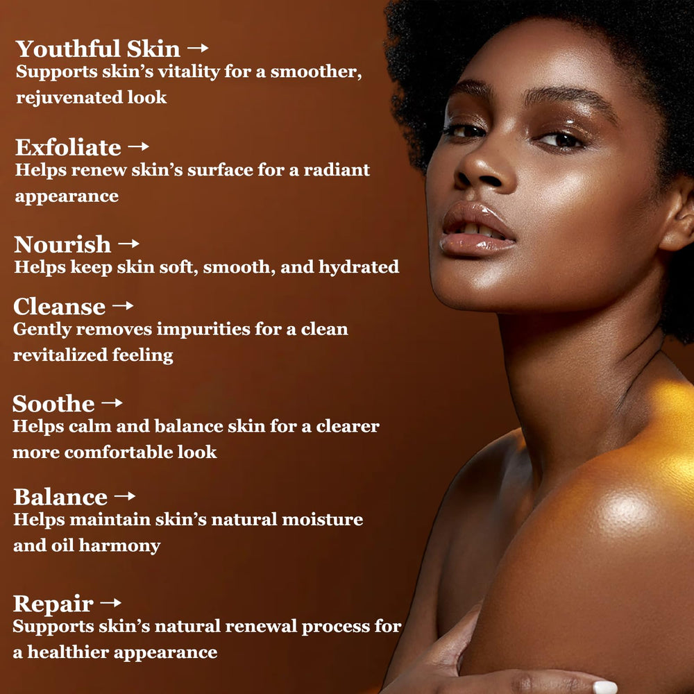 Kalani Glow Barra negra africana en ducha para rostro y cuerpo.