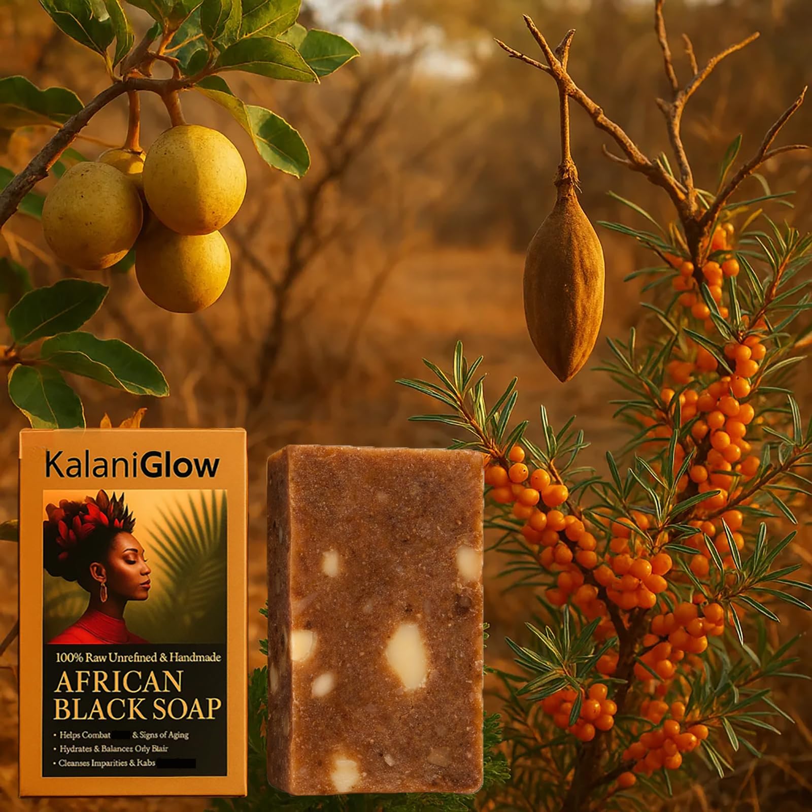 Kalani Glow Jabón facial y corporal para piel suave.