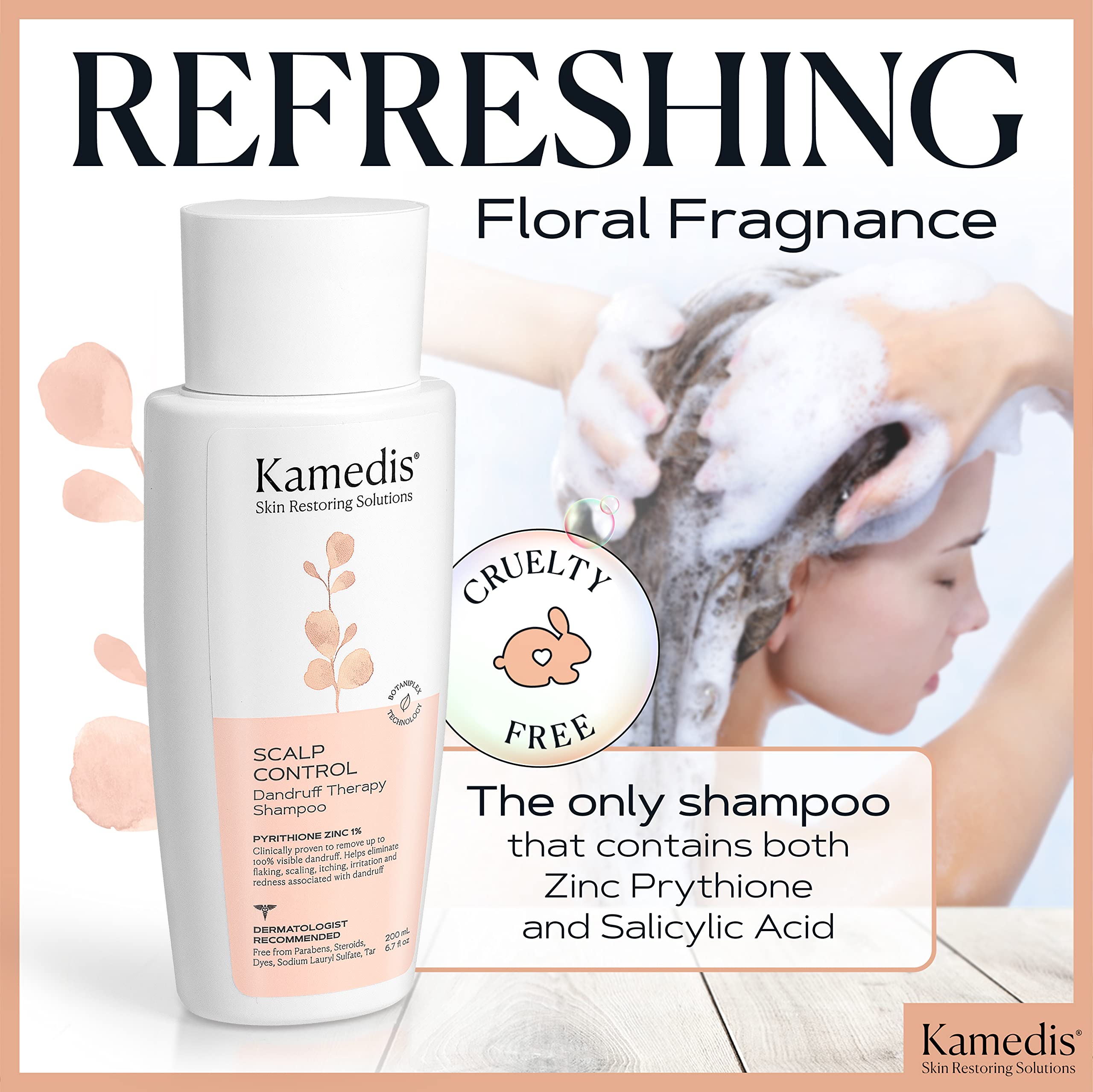 KAMEDIS champú, textura rica que ofrece una experiencia sensorial de lavado.