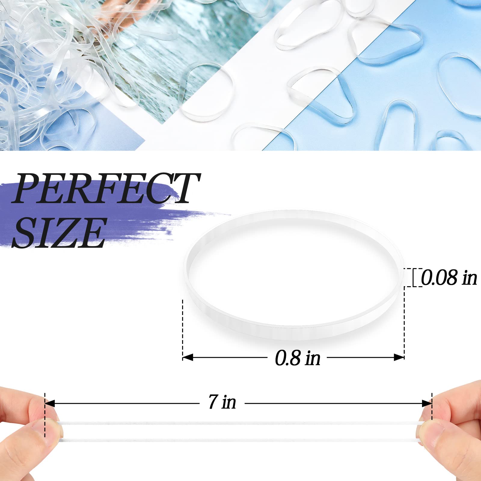 Elásticos kanprincess de 30mm x 2mm claros, perfectos para sujetar peinados con comodidad.